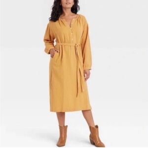 Universal Thread Mustard Long Sleeve Dress